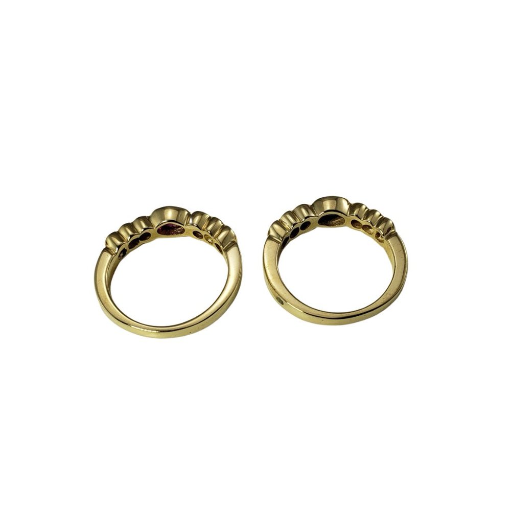 Vintage Set Of 2 Natural Sapphire/Ruby And Diamon… - image 7